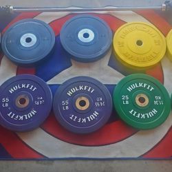 Weightlifting Plates & Barbell (Set # 1 - Good Condition)