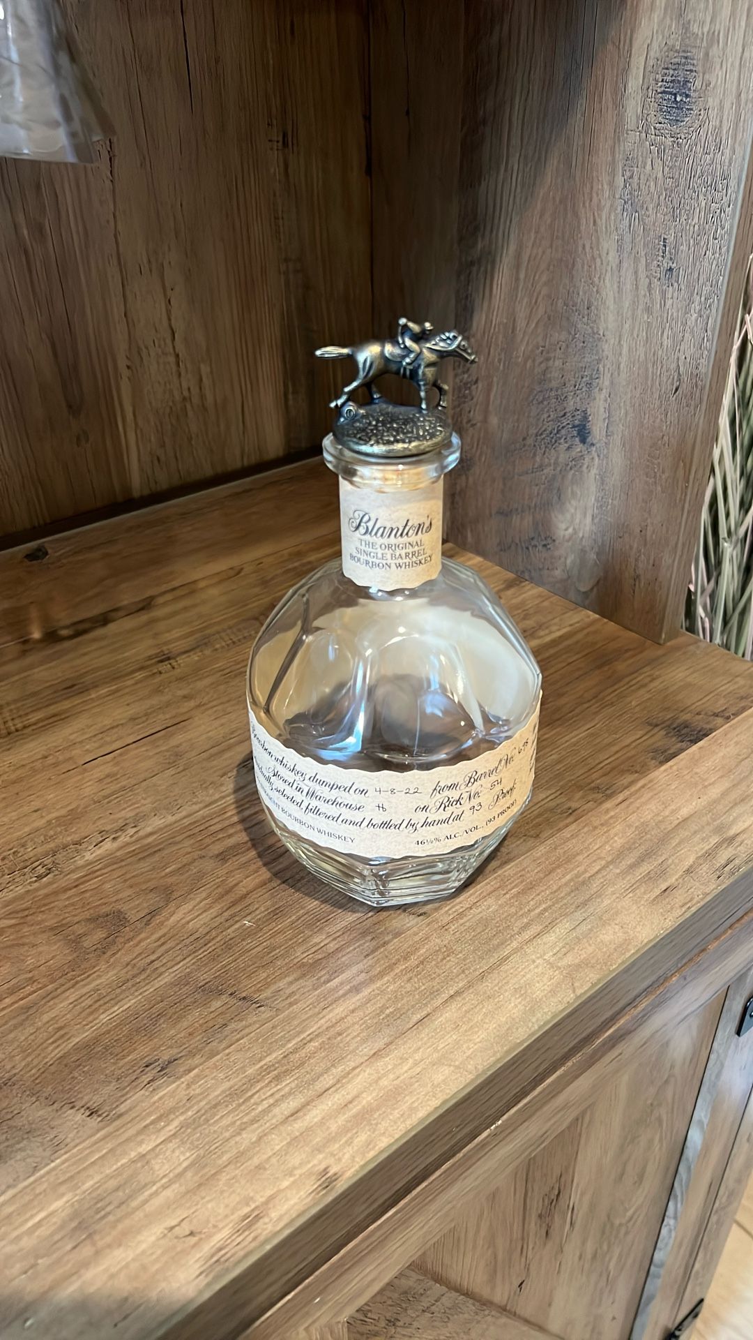 Collectors Blanton's Whiskey Bottle / Top