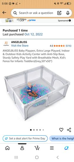 Baby playpen gray