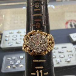 14k Nugget Diamond Ring