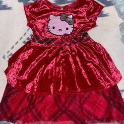 Girls Hello Kitty Christmas Dress Size 6 