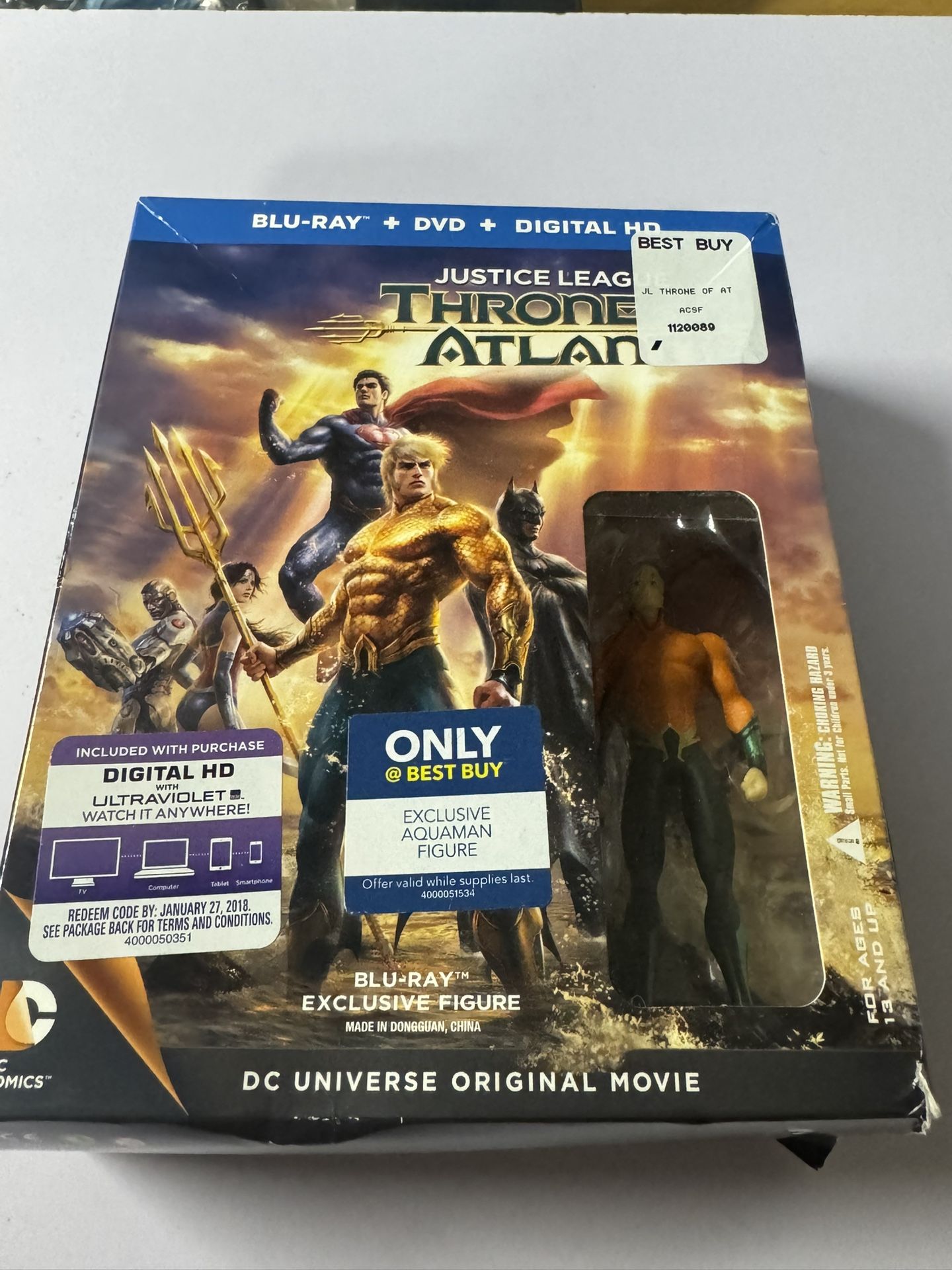 Justice League Throne Of Atlantis Blu-ray DVD Figure Exclusive