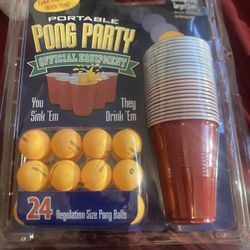 Portable Pong Party Set 24 Regular Size Pong Balls