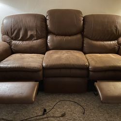 Brown Leather Couch 