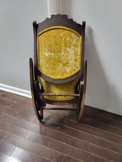 Antique Velvet Rocking Chair Thumbnail