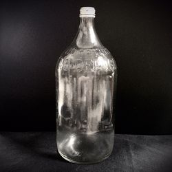 Vintage 1960s NAAS FOODS Textured Glass Bottle 1/2 Gallon - Portland INDIANA