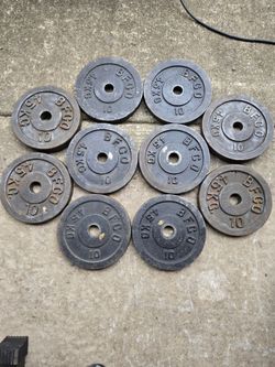 10x matching 10lb BFCO Standard 1inch Weight Plates