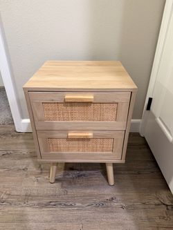 2-Drawer Rattan Cane Nightstand - two of them