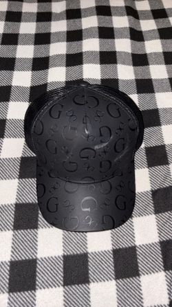 GUESS Men's Factory Debossed Faux-Leather Baseball Hat