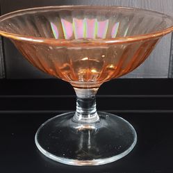Vintage Marigold Irradesent  Carnival Glass  Sherbet Or Dessert Dish 3.25" Tall.