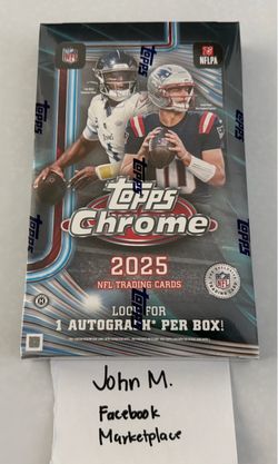 2025 Topps Chrome Football NFL Hobby Box NEW/SEALED