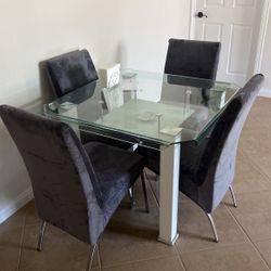 Glass Dining Table And Chairs 