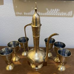 Vintage Indian Brass Tea Set