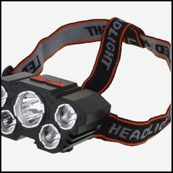 New Set Of 2 USB Rechargeable Headlights Plus 1 Keychain Light