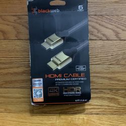 Brand New 6ft Black Web HDMI Premium Cable 4K