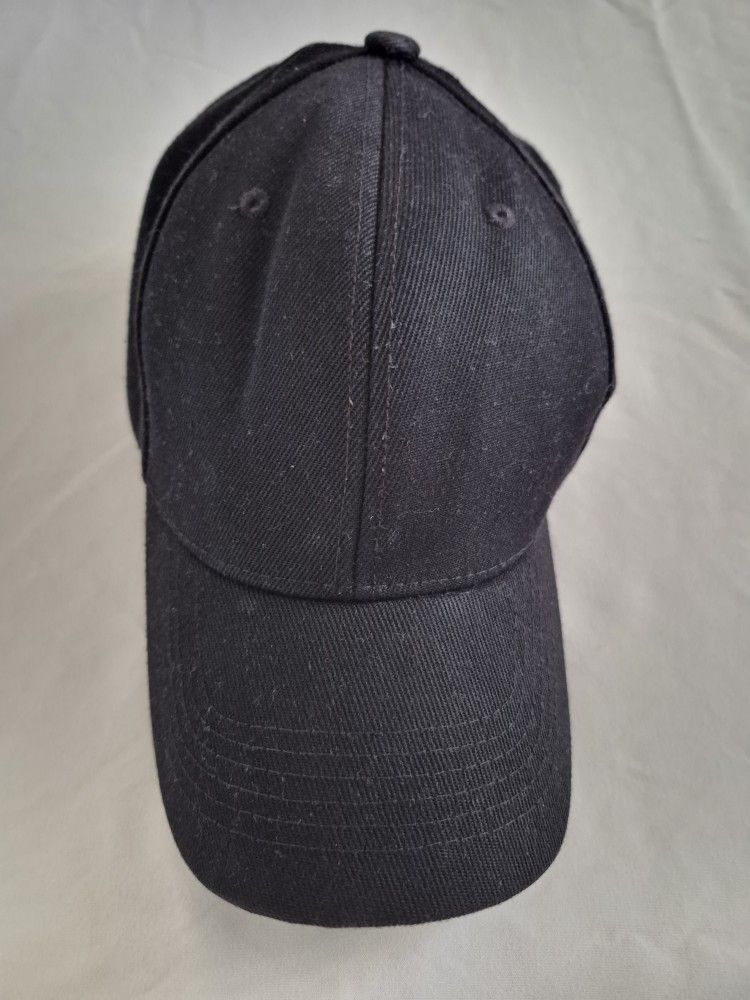 Black Adjustable Baseball Cap Hat