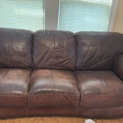 Leather Couch Brown 