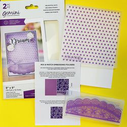 2PC Set 5x5 Embossing Folder & Two in one emboss & die cut at the same time