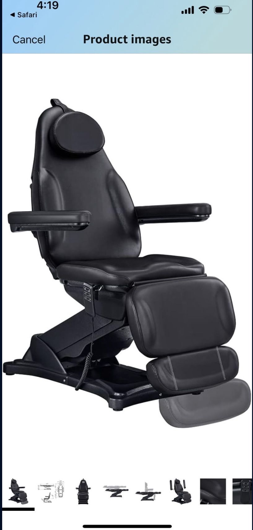 Hydraulic Chair For MedSpa, Massage, Tattoos, Facials, Permanent Makeup