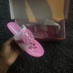 Tory Burch Miller Sandals Pink Patent Leather SIZE 5