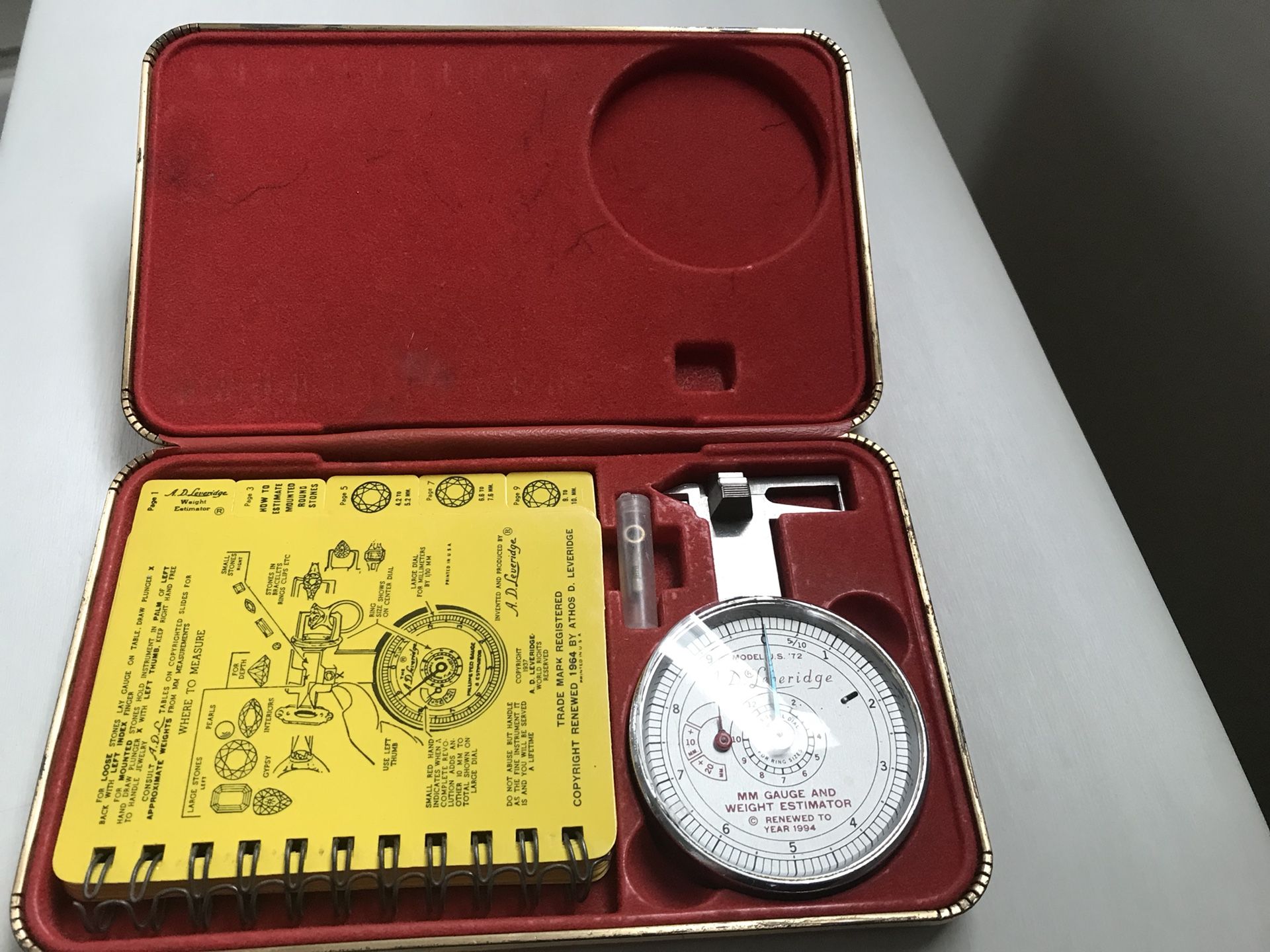 Professional Jewelers Micromat CO Leveridge MM Gauge & Weight Estimator for Precious Stones Diamonds This is a professional quality instrument used