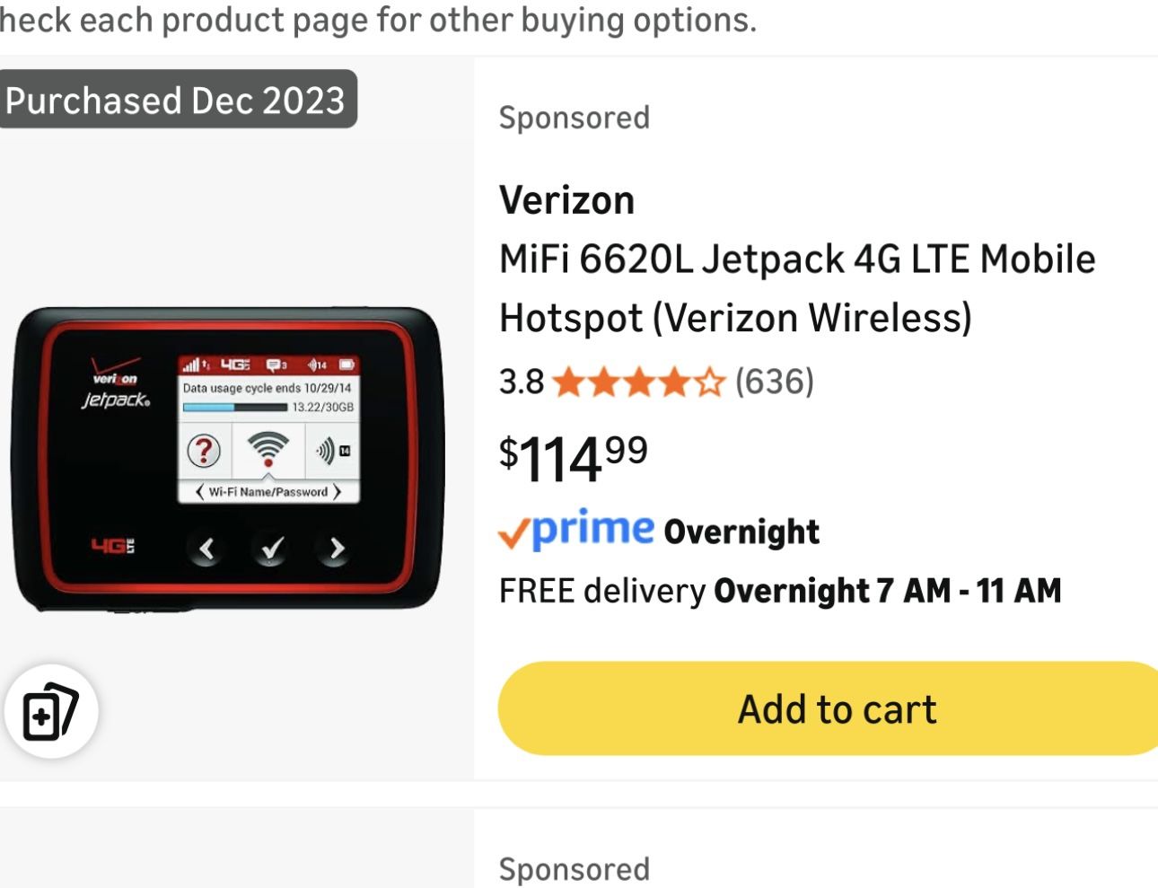 Verizon MiFi 6620L Jetpack 4G LTE Mobile Hotspot 