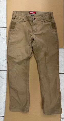 Milwaukee Men's 32 in. x 30 in. Khaki Cotton/ Polyester Work Pants with 7 Pockets
