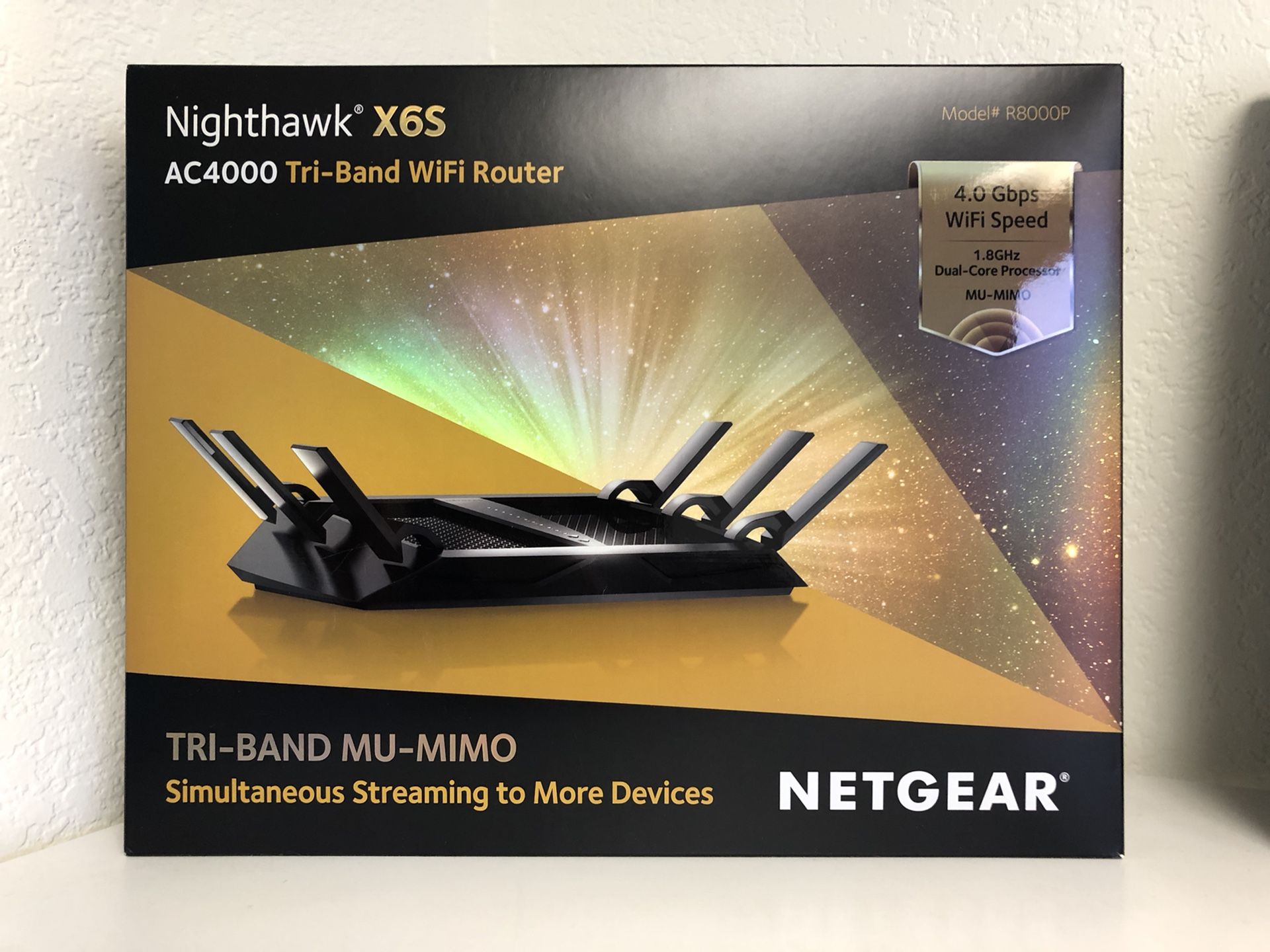 NETGEAR - Nighthawk X6S AC4000 Tri-Band Wi-Fi 5 Router - Black