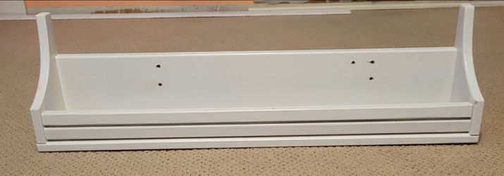 White Wood Wall-Mount Ledge Shelf