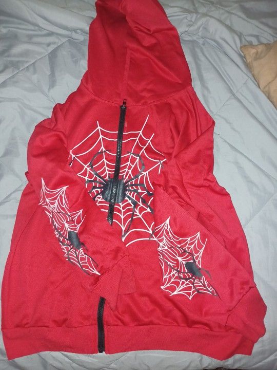 Red Y2k Girls Spiderman Jacket