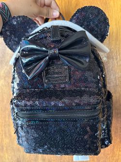 LASR Black Sequin Mini Backpack