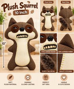 10 Inch Plush Squirrel Stuffed Animal Toy