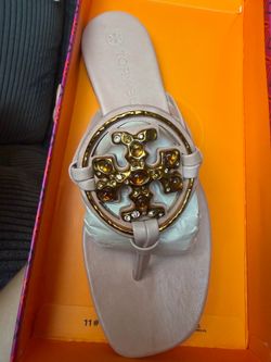 Tory Burch  sandals  jeweled miller Napa leather