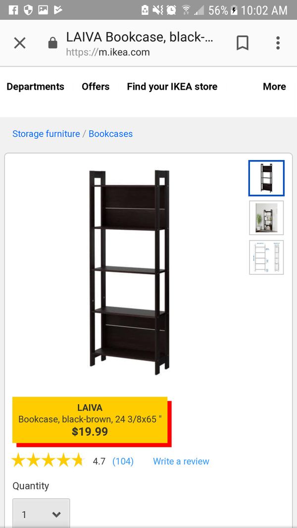 Ikea Bookshelf Bookcase Laiva Black Brown For Sale In Pompano