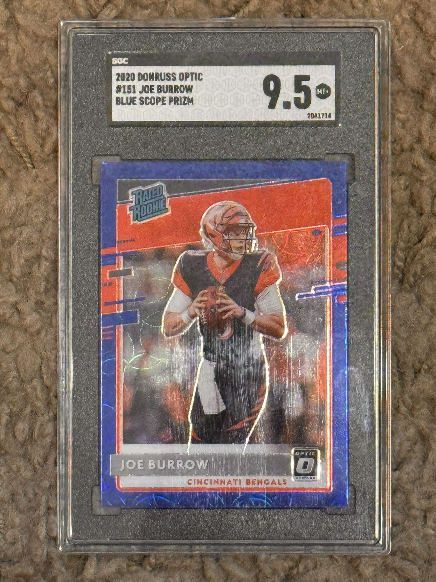 2020 Donruss Joe Burrow Optic Blue Scope Prizm #161 SGC 9.5 Cincinnati Bengals