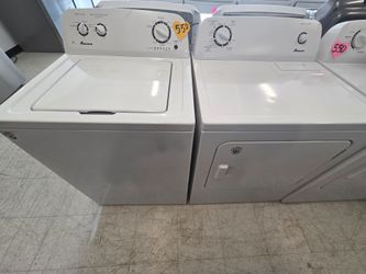 Amana top load Washer and Electric dryer set used