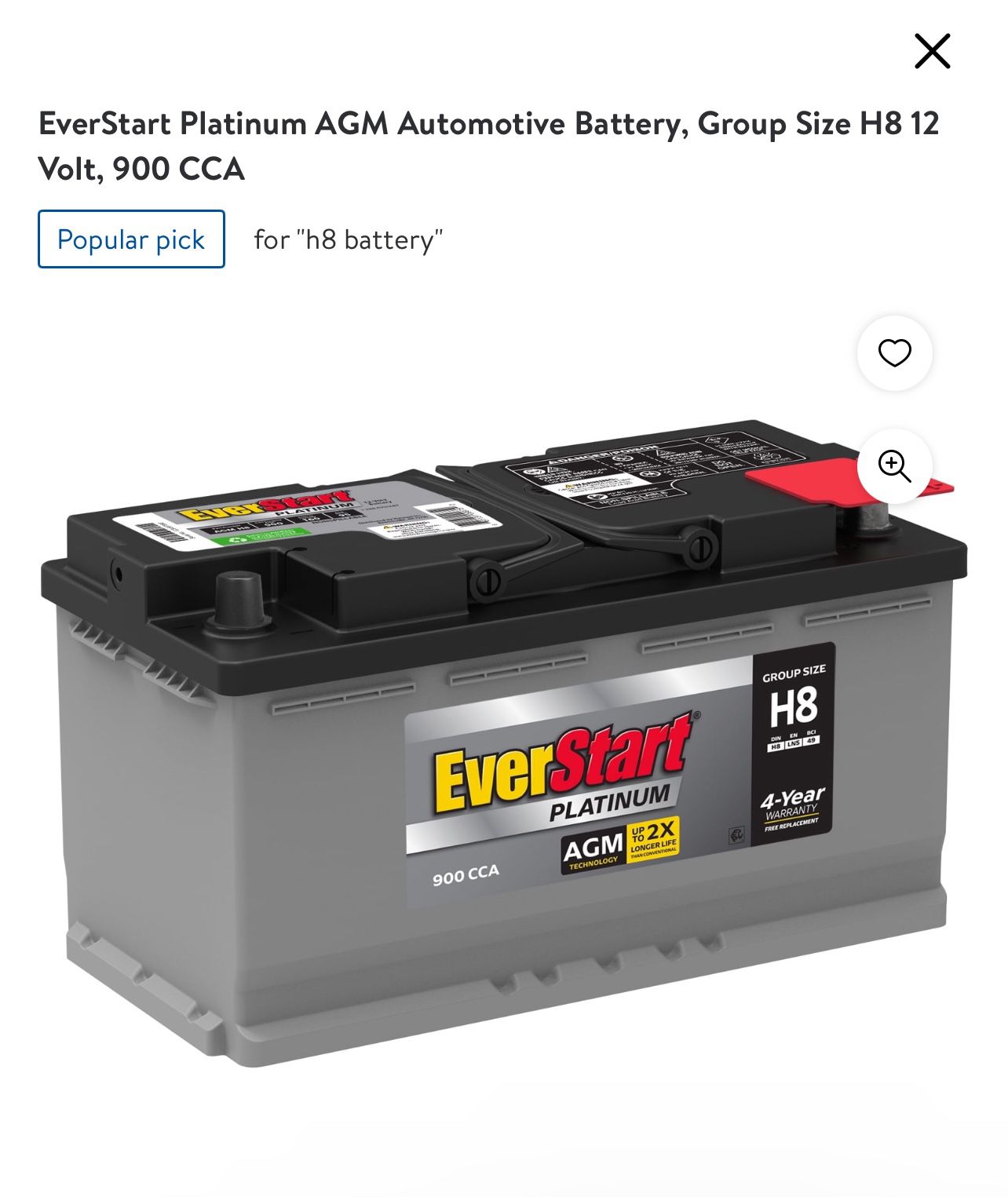 Car Battery  H8 Platinum 