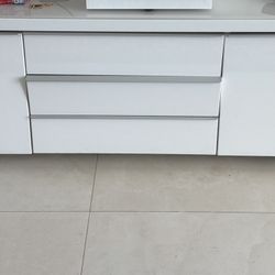 Modern White Low Dresser / Media Console
