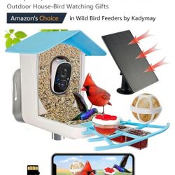 Smart Bird Feeder With Camera Solar Powered, 1080P HD Live Video BRAND NEW in Box (Retail $169)