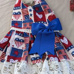 Handmade Patriotic Dog Dress 