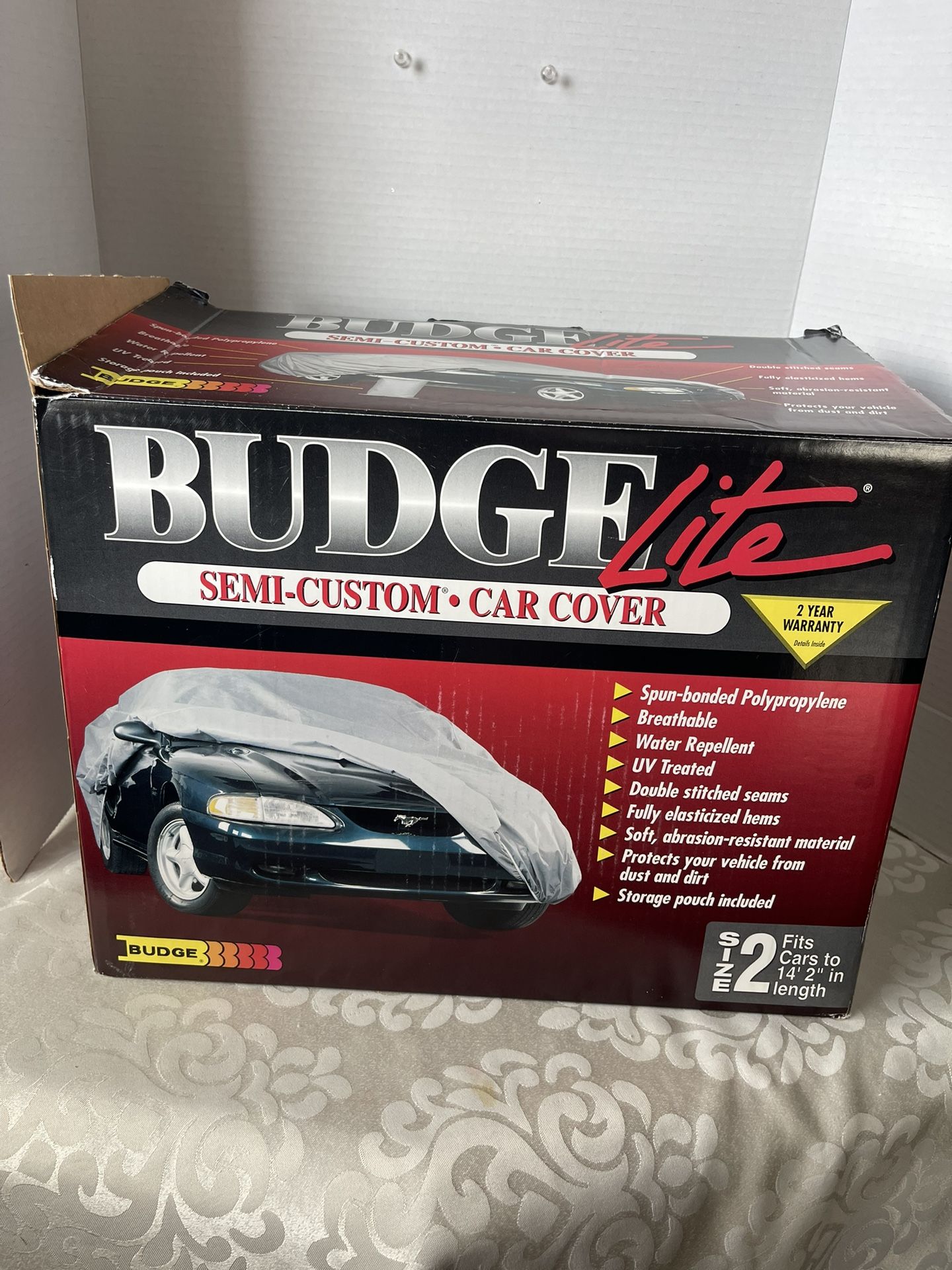Budge Lite Size 2 Style B-2 Single Layer Dust & Dirt Car Cover up to 14’2” Car