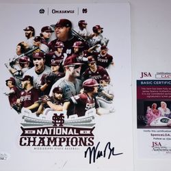 WILL BEDNAR MISSISSIPPI STATE SIGNED AUTOGRAPHED CUSTOM 8X10 PHOTO JSA COA RARE!