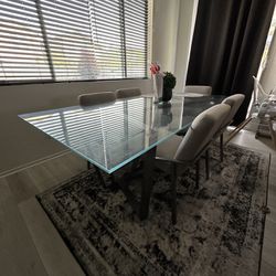 Living Spaces Glass Table and Chairs