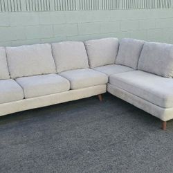 Two Piece Light Grey Sectional Couch Delivery Available 
