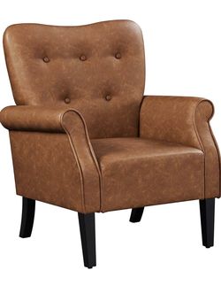 Modern Armchair, Mid Century PU Leather