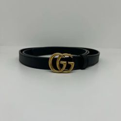 Slim Luxury Belt – Gold Buckle, 95cm, Unisex (Stock Photo)