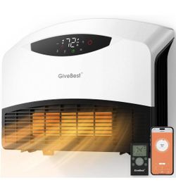 GiveBest Electric Wall Heater with WiFi and Remote Control, Floor or Wall Mounted Heater, Large Room Coverage, 3 Heating Modes, 1500W Fast Heating Spa