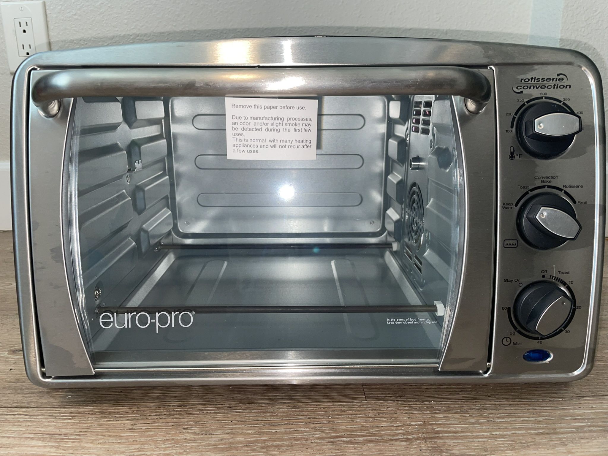 Euro-pro oven with rotisserie convection technology silver for Sale in