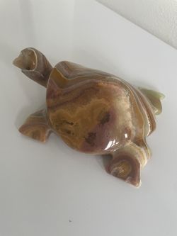 New Onyx Marble Turtle 5.5” tall Figurine 
