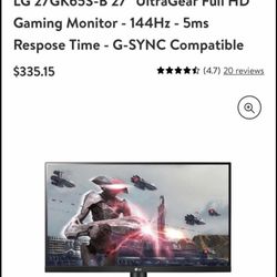 Gaming Monitor Lg 27”
